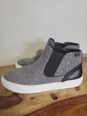 Botines para mujer TORY BURCH textiles y de cuero grises y negros talla 7,5 sin cordones Foto 1 de 4