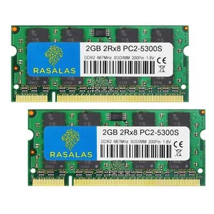 4GB 2x2GB DDR2 667 Sodimm PC2-5300S 1.8V CL5 RAM Memory Modules for Intel MAC... - Picture 1 of 6