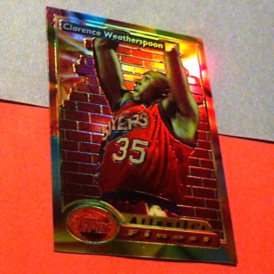 Clarence Weatherspoon 1993 Topps Finest Refractor Insert #91 Philadelphia 76ers Foto 1 de 3
