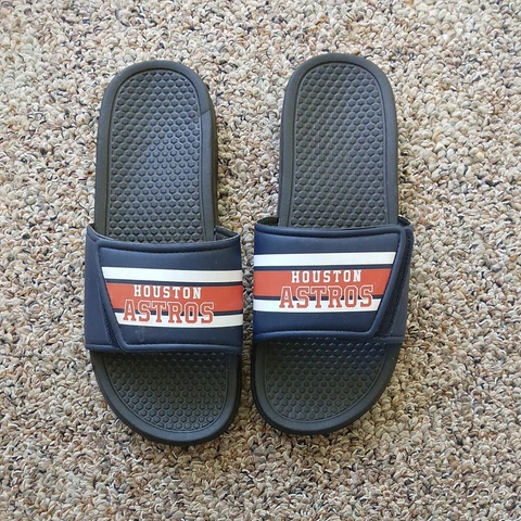 Houston Astros FOCO Cooperstown Logo Slide Flip Flops Navy Size 7-8 new no tag Cover