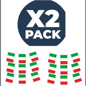 2 X 🇮🇹 10M Italy Italia Italian 20 XL Flags Bunting Banner 🇮🇹 - Picture 1 of 8