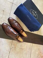 Prada Milano Captoe Derby Brown Size Men's US 9 With Cleaning Cloth