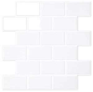 STICKGOO 10-Sheet White Subway Tiles Peel and Stick Backsplash Stick on Tiles... - Picture 1 of 7