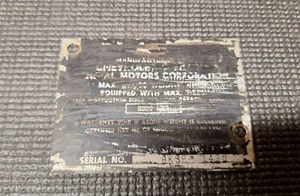 1952 Chevy 3800 "1 Ton" Pickup Truck Vin Tag Serial Number - Picture 1 of 3