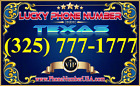 Lucky Telefonnummer Texas (325) 777-1777