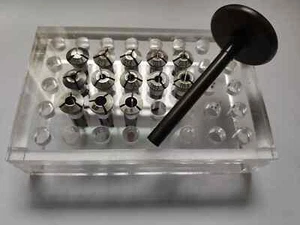 13 pezzi collettori abbinati ad una barra di disegno adatti per tornio orologiaio 8,0 mm - Foto 1 di 5