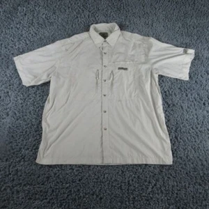 Hook & Tackle Shirt Mens XL Beige Outdoor Fishing Short Sleeve Button Up - Picture 1 of 18