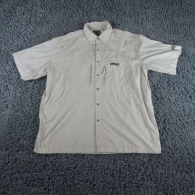 Camisa Gancho y Aparejos Para Hombre XL Beige Pesca Exterior Manga Corta Abotonada Foto 1 de 4