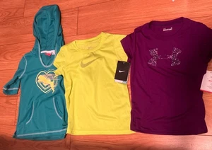 3 Pc Girl 6 Year Active Wear Top, Nike, Puma And Under Armour NWT - Picture 1 of 5