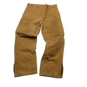VINTAGE Carhartt Duck Pants Mens 38x31 Brown Canvas Arctic Quilt Lined Zip Leg - Picture 1 of 11