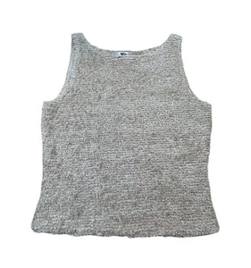 90s Y2K Retro Fuzzy Brown Tank Top By Heart Soul Women’s Large 36 Inch Bust - Picture 1 of 4