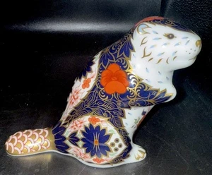 Royal Crown Derby Paperweight ~ OLD IMARI BEAVER ~ MINT - Gold Stopper - Picture 1 of 11