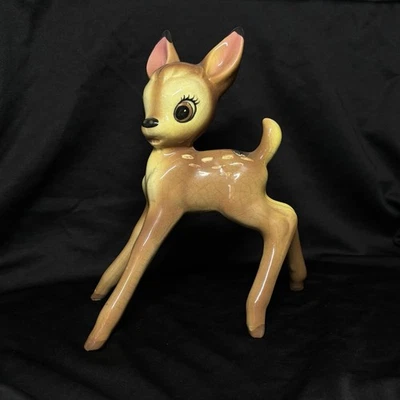 Антикварная винтажная 8-дюймовая РЕДКАЯ фигурка Disney Evan K Shaw Pottery Bambi 1940-е С ЭТИКЕТКОЙ - Изображение 1 из 4
