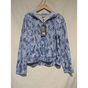 Avalanche Gardenia Dreams Print Stretch Woven Hooded Jacket Windbreaker Sz Large - Picture 1 of 4