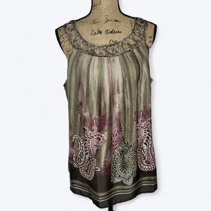 Camiseta sin mangas New Directions talla L cuello recortado cachemira inspirada en Asia fluida Y2K - Imagen 1 de 12