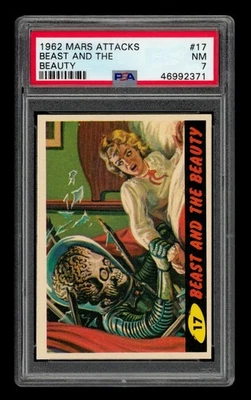 Mars Attacks Set-Break # 17 1962 Bestia y la Bella PSA 7 casi nuevo Foto 1 de 3