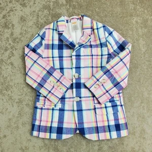 Gymboree Boys Blazer Sport Coat Jacket 4T Plaid Pastel Easter Spring Preppy - Picture 1 of 8