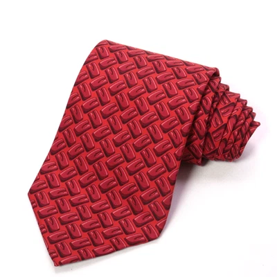 GUCCI Corbata Hombre 100% Seda Monograma Estampado G Rojo Italia 3.5" Ancho x 58"L Foto 1 de 4