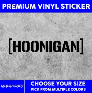 HOONIGAN STENCIL [VINYL STICKER]-for Car/Truck WINDOW-LAPTOP-FOLDR-U PCK CLR/SZE - Picture 1 of 6