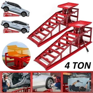 2 x Heavy Duty Metal Car Ramp Lift Height Adjustable 2Ton Hydraulic Jack Garage - Picture 1 of 12