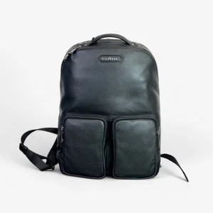 Backpack Man John RICHMOND Genuine Leather jr-b157 Black - Picture 1 of 16