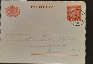 (SWE-838) SCHWEDEN 1945 Ganzsache, Prepaid LETTECARD (20 Öre Stempel) - Bild 1 von 3