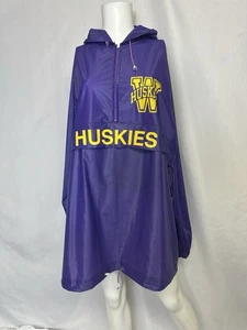 Vintage University of Washington Huskies Purple Adult Rain Jacket Hooded PVC XL - Picture 1 of 6