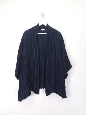Sahara Jacket One Size Navy Asymmetric Waterfall Open Layering Light Crinkle - Image 1 of 4