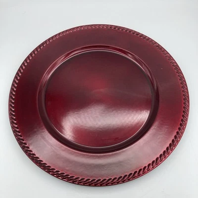 Juego de 5 placas cargador plástico rojo Navidad 13" Foto 1 de 4