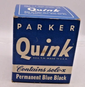 Parker Vintage Quink Bottled Ink--Permanent Blue-Black-2oz--full bottle - Picture 1 of 5