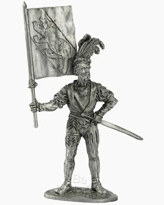 Swiss Standard-Bearer of Bern, XVI century. Tin Toy Soldier 54mm (1/32) Figurine - Picture 1 of 5