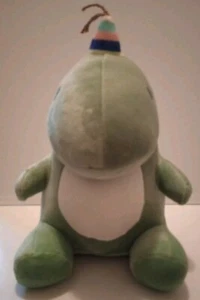 Grüner 9 Zoll Dinosaurier trägt Geburtstagshut Stofftier Plüsch - Bild 1 von 3