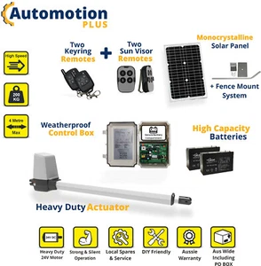 Solar Powered ☀️ Gate Opener ✔4 remote controls ✔fast operation ✔Big Capacity - Picture 1 of 7