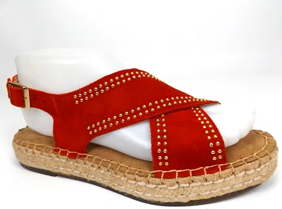 NEW Aerosoles Women Espresso Espadrilles Casual Sandals Size 6.0 M, Orange Suede - Image 1 of 4