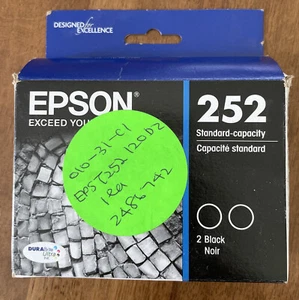 Epson 252 Black 2 Pack Cartridges Exp. 11.2023 - Picture 1 of 6