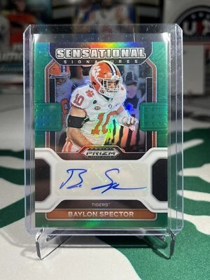 2023 Panini Chronicles Draft Picks Green Prizm Baylon Spector #SS-BSP Auto Bills - Image 1 of 2