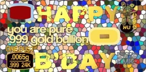 Micro Greeting Card with 0.0065 grams 1/10 of a GRAIN of 24K Gold .999 - Picture 1 of 1