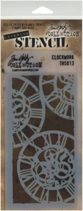 STAMPERS ANONYMOUS Tim Holtz Layering Stencil 4.125 in x 8.5 in Clockwork Time - Picture 1 of 1
