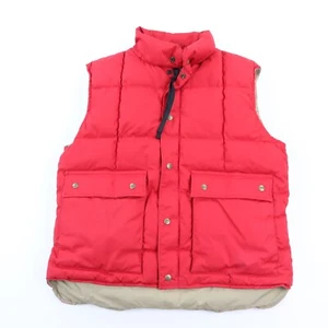 Vintage Eddie Bauer Down Vest Men's Large Puffer Jacket Red Full Zip Outdoor - Picture 1 of 6