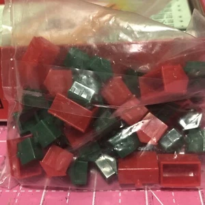Vintage Monopoly Green Houses and Red Hotels Set Replacements In Sealed Bag - Picture 1 of 1