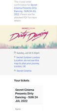 Secret Cinema Dirty Dancing Tickets X2 - Sunday 24th July @5.30pm
