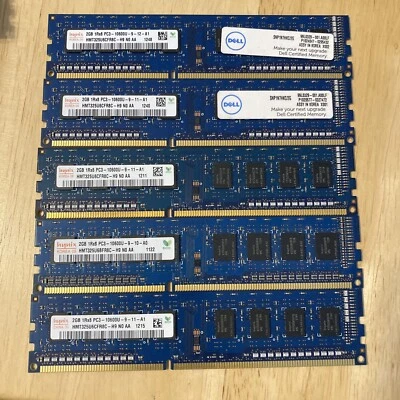 Hynix 5x2GB (10GB Total) 1Rx8 PC3 - 10600U - HMT325U6CFR8C - Image 1 of 4