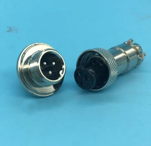 2 sets Aviation Plug & Socket WD12 GX12- 3 pin Circular Connector Bulkhead Nut - Picture 1 of 10