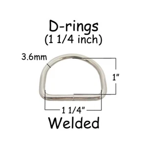 25 Dee Rings - 1.25 Inch (1 1/4" - 32mm) Welded Nickel Plated Steel 7 gauge - Picture 1 of 2