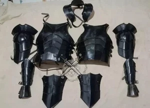 Medieval Knight Half Armor Suit Fully Wearable Blackened Armor Halloween Costume - Picture 1 of 8