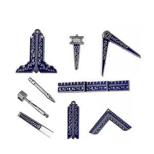 Masonic Ritual Tools Set Premium Bondi Blue Finish with Velvet Storage Box - Picture 1 of 3
