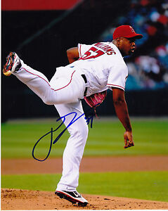 JEROME WILLIAMS  ANAHEIM ANGELS    ACTION SIGNED 8x10
