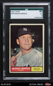 1961 Topps #300 Mickey Mantle Yankees HOF SGC 3 - VG