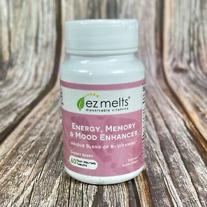 EZ Melts Energy Memory & Mood Enhancer, Methylated B-Complex Vitamin EXP 10/2023