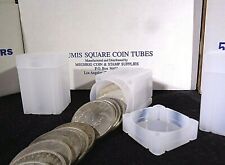 Numis Square Large Dollar Coin Tubes 38mm. (Morgan, Peace, & Ikes)  Box Of 50 